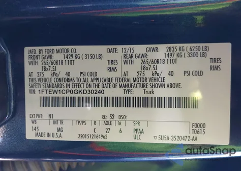 2016 Ford F-150 Xlt z USA, uszkodzony, nr VIN 1FTEW1CP0GKD30240